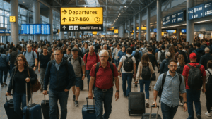 zatłoczone lotnisko