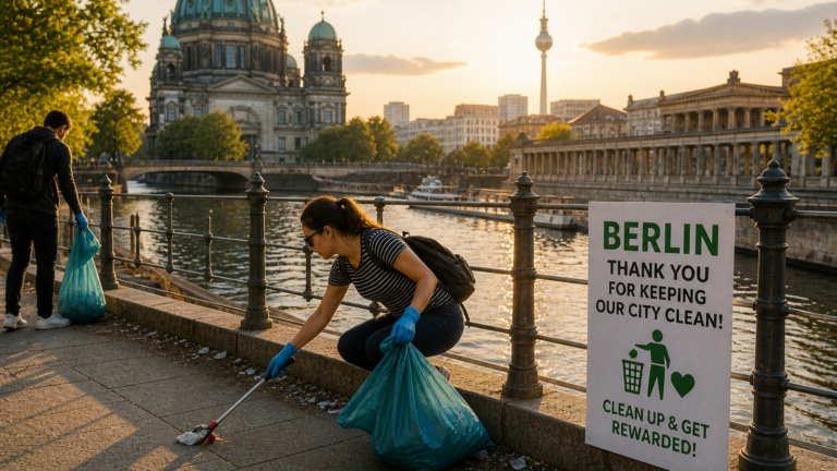 a woman cleaning a street's