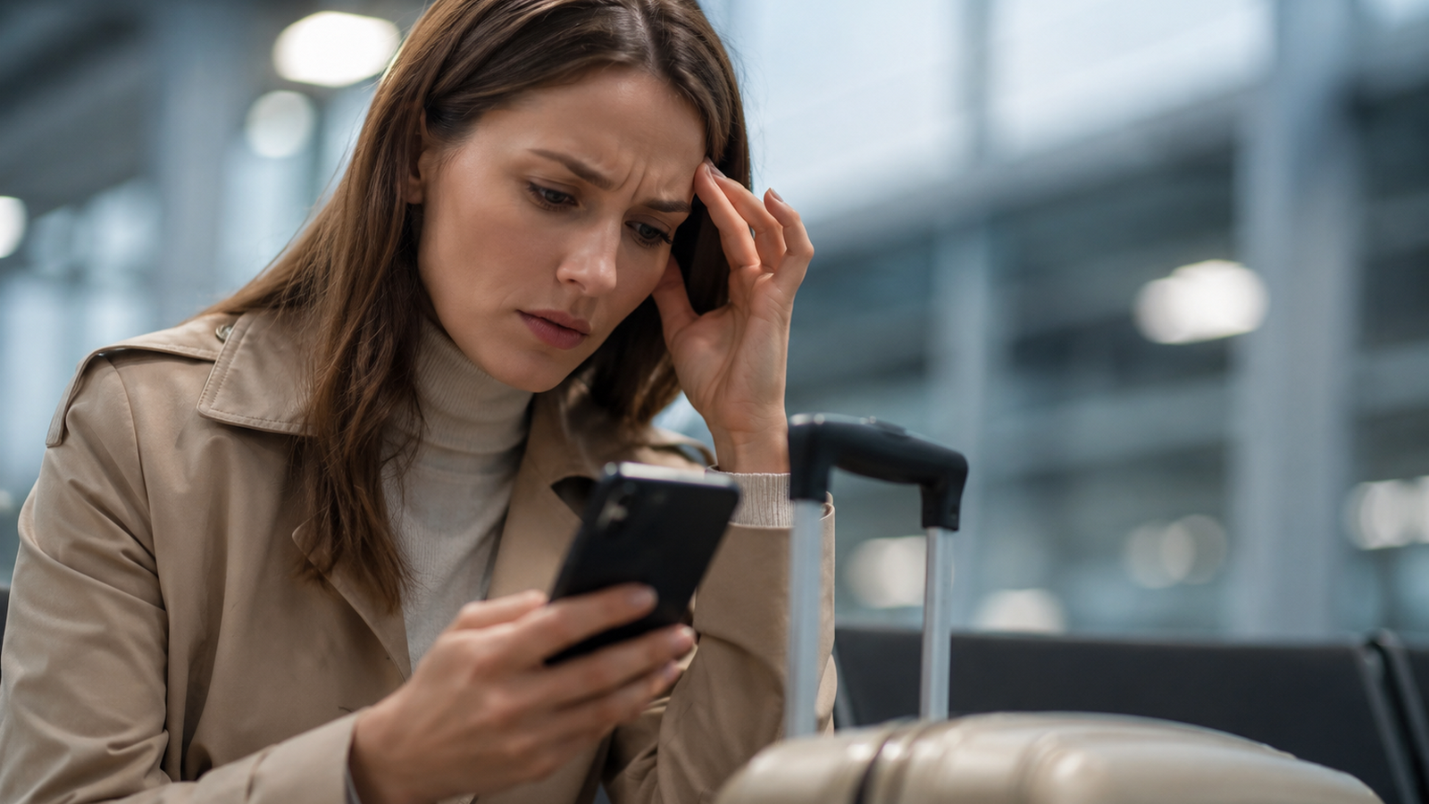 A woman watching anfry at her phone